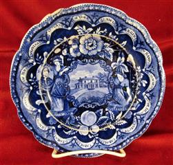VINTAGE STAFFORDSHIRE CLEWS 7 1/2 DIAMETER STATES SERIES CIRCULAR DRIVEWAY PLATE